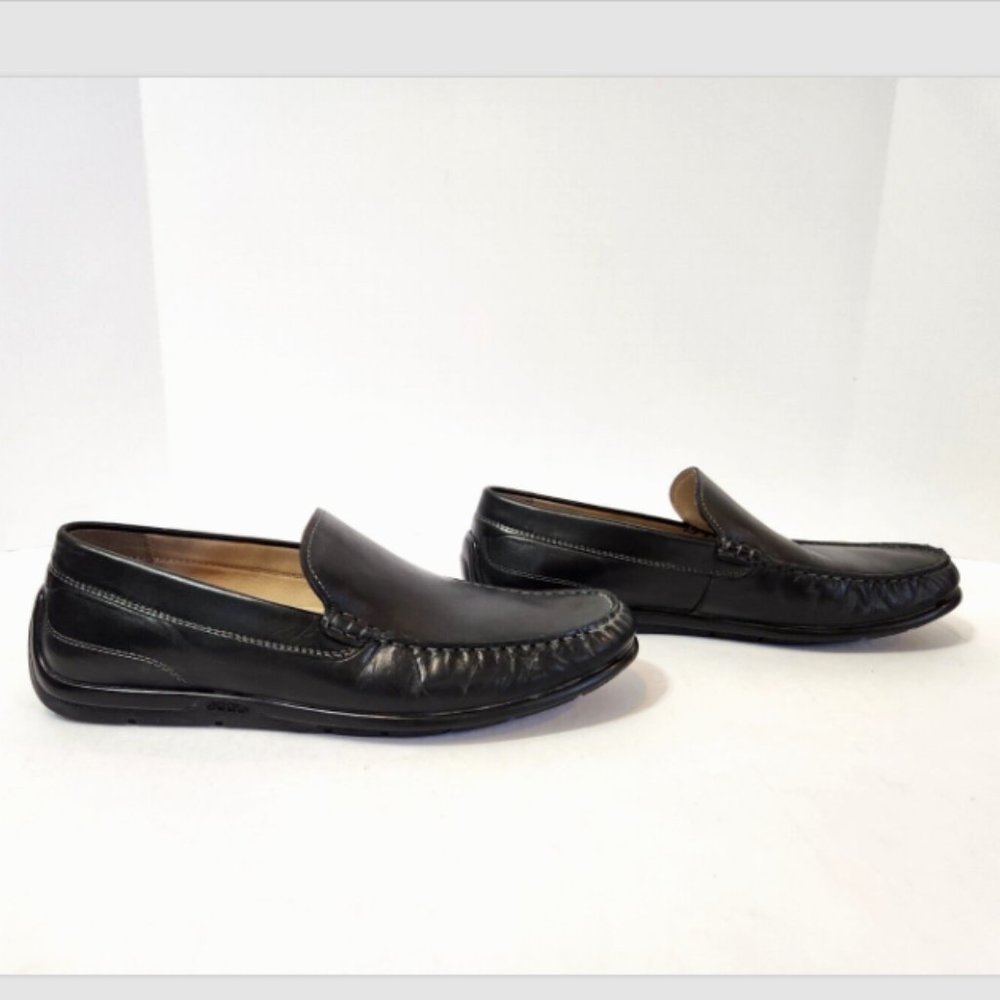 Ecco Moc Toe Driving Loafers Leather Slip On Shoes